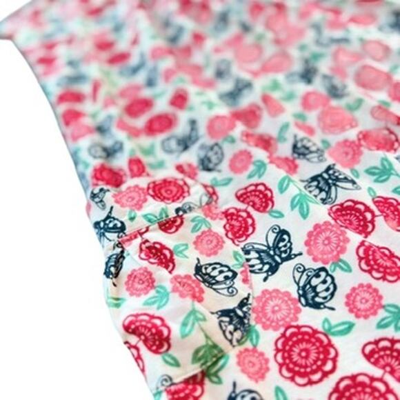 Tea‎ Collection Lucky Butterfly Dress Girls 10 Floral Pockets Corduroy Red Pink - Picture 5 of 8